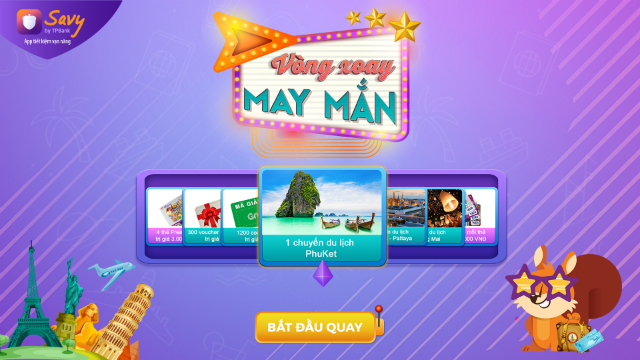 Hàng loạt tour du lịch sẽ được TPBank dành tặng đến các khách hàng may mắn trúng thưởng từ chương trình “Vòng quay May Mắn”