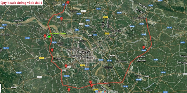 Đường vành đai 4 có chiều dài 98 km, đi qua 7 quận, huyện của Hà Nội (Ảnh: Internet)