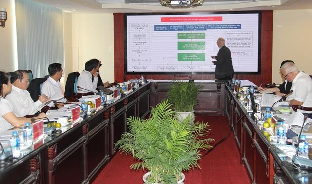 Giám đốc Dự án DGRV tại Việt Nam Helmut Pabst trình bày nội dung tại cuộc làm việc