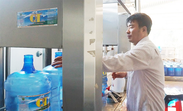 Dây chuyền nước sạch đóng bình của HTX