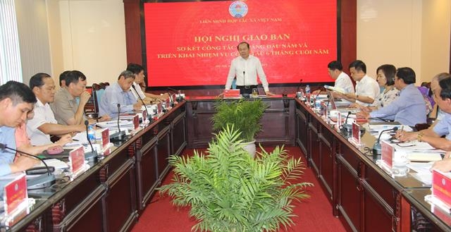 Chủ tịch Liên minh HTX Việt Nam Nguyễn Ngọc Bảo phát biểu tại hội nghị