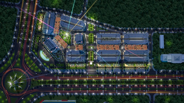 Phố đêm Hoa Châu nằm trong khu đô thị Eurowindow Garden City, tại phường Đông Hải, thành phố Thanh Hóa