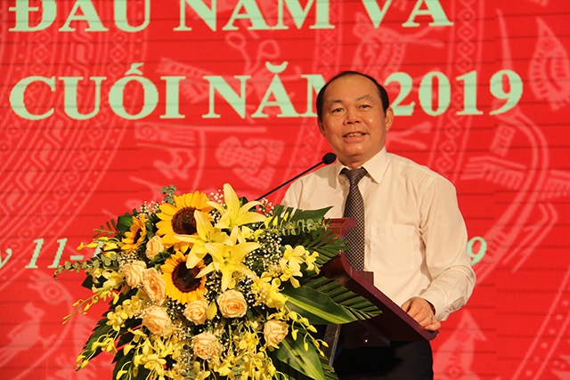 Chủ tịch Liên minh HTX Việt Nam Nguyễn Ngọc Bảo phát biểu bế mạc hội nghị