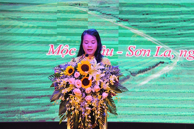 Trưởng ban Hợp tác Quốc tế Phạm Thị Hồng Yến đọc diễn văn tại Lễ kỷ niệm.