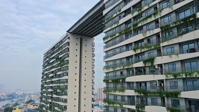 Cầu dây văng nối Block A và B đã hoàn thành