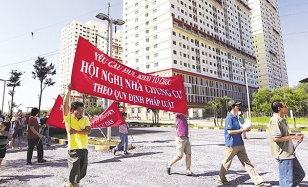 Mâu thuẫn chung cư rất khó giải quyết nếu chủ đầu tư không tự giác chấp hành luật