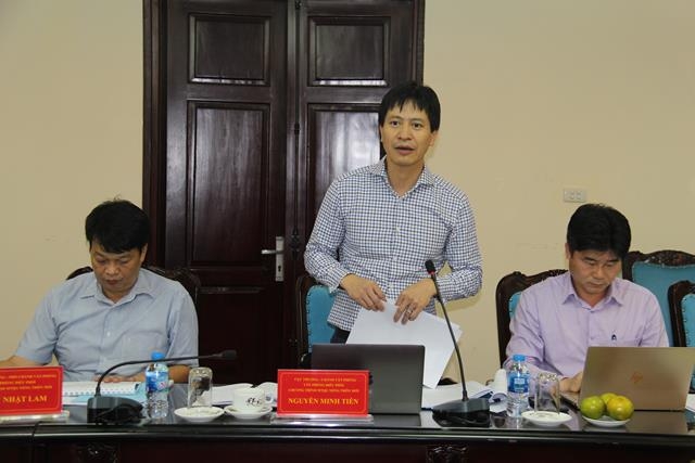 Ông Nguyễn Minh Tiến, Cục trưởng, Chánh văn phòng điều phối chương trình MTQG XDNTM phát biểu tại buổi làm việc.