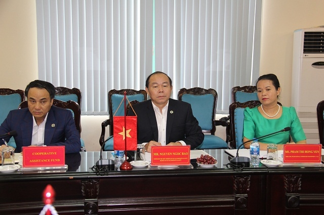 Chủ tịch Liên minh HTX Việt Nam Nguyễn Ngọc Bảo phát biểu tại buổi làm việc