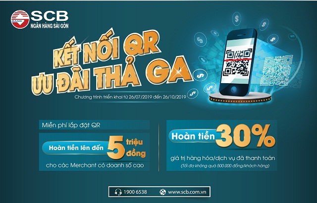 SCB triển khai chương trình “kết nối QR – Ưu đãi thả ga”