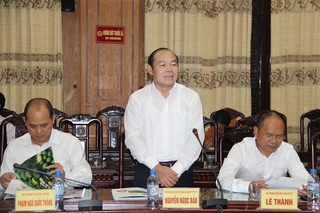 Chủ tịch Nguyễn Ngọc Bảo phát biểu tại buổi làm việc với lãnh đạo tỉnh Thái Bình