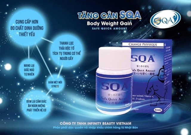 Sản phẩm tăng cân SQA lưu hành bất hợp pháp trên thị trường (Ảnh Internet)