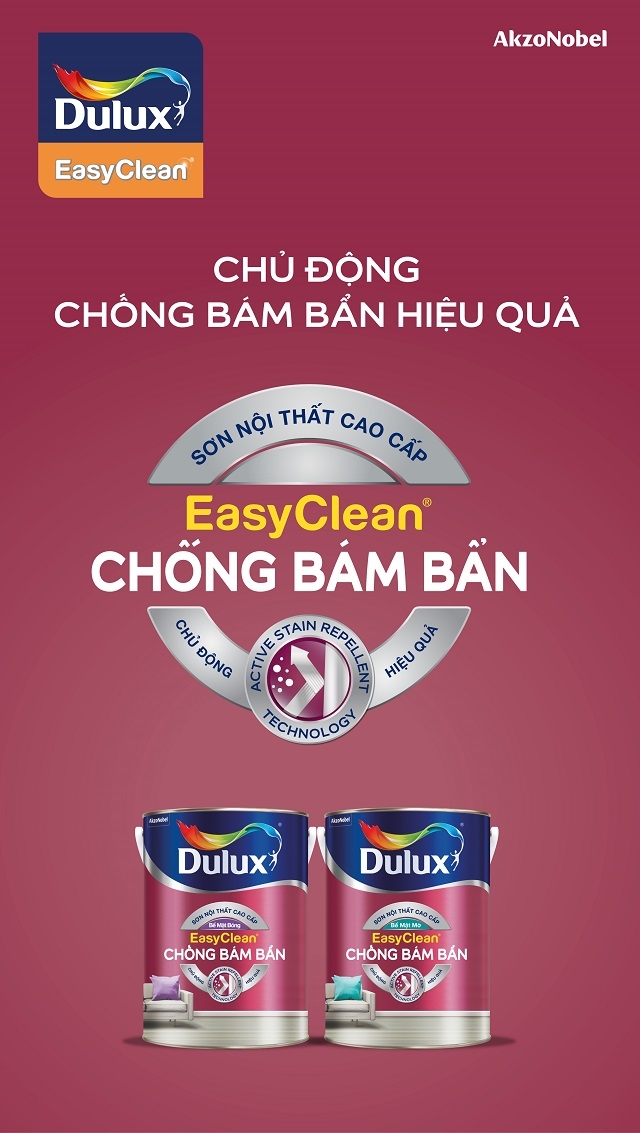 Dulux EasyClean Chống Bám Bẩn là lựa chọn hàng đầu cho các gia đình trong việc bảo vệ màu sơn tường luôn mới đẹp