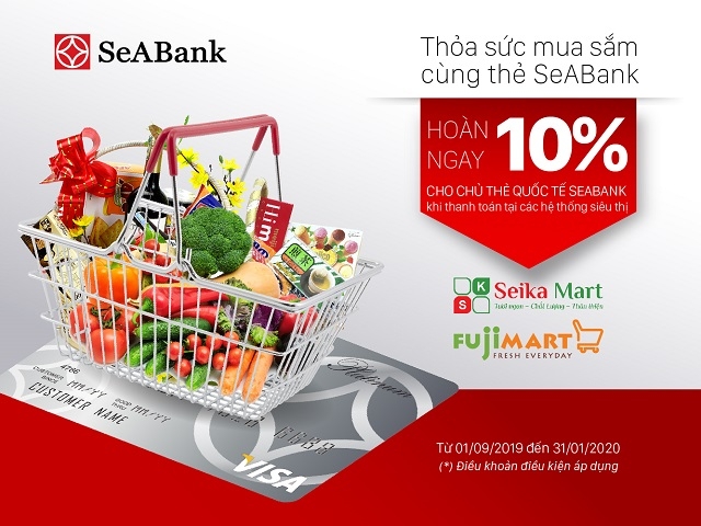 SeABank triển khai chương trình ưu đãi hấp dẫn cho khách hàng mua sắm tại Fuji Mart, Seika Mart
