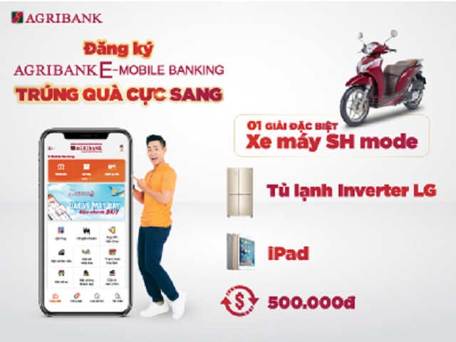 Đăng ký Agribank E-Mobile Banking trúng quà cực sang