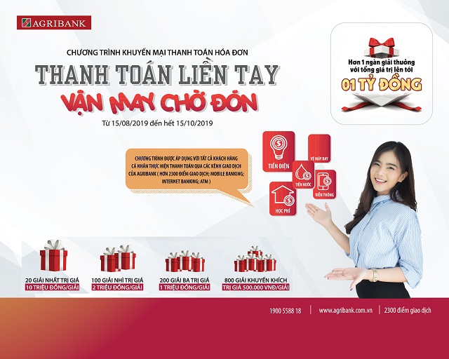 Thanh toán liền tay vận may chờ đón