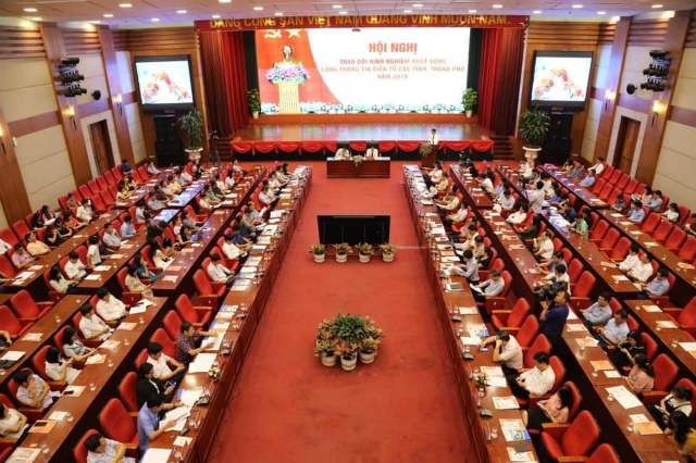 Quang cảnh hội nghị về Cổng thông tin điện tử (ảnh CTV)