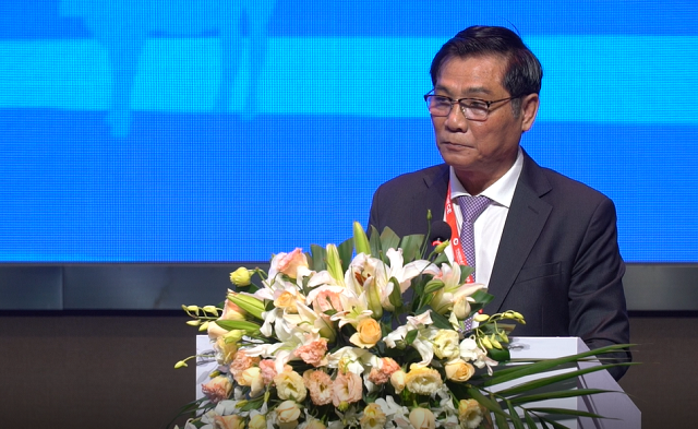 Chủ tịch Hiệp hội sữa Việt Nam - ông Trần Quang Trung phát biểu tại buổi lễ