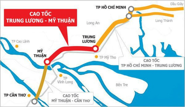Dự án cao tốc Trung Lương - Mỹ Thuận và Mỹ Thuận - Cần Thơ được bố trí hơn 3.100 tỷ đồng (Ảnh: Internet)