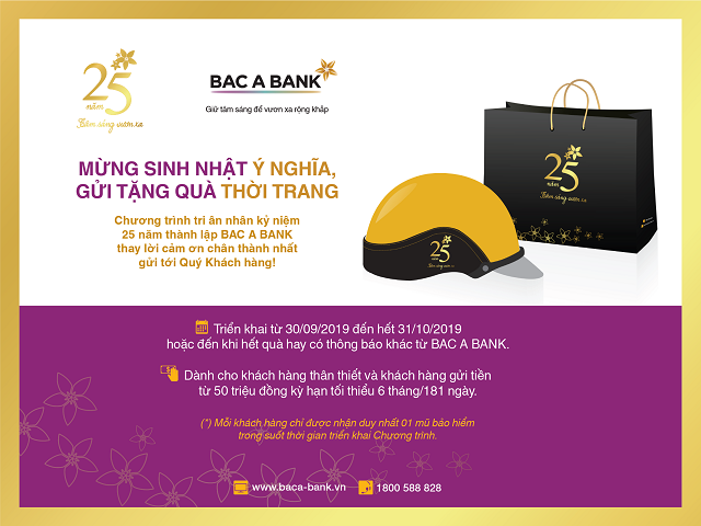 Chương trình Mừng sinh nhật ý nghĩa, gửi tặng quà thời trang của BAC A BANK