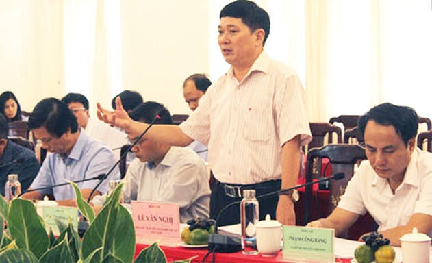 Phó Chủ tịch Liên minh HTX Việt Nam Lê Văn Nghị phát biểu trong buổi làm việc với UBND tỉnh Phú Yên