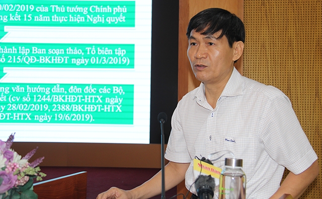 Ông Nguyyễn Văn Đoàn, Cục trưởng cục Phát triển HTX (Bộ Kế hoạch và Đầu tư) trả lời một số nội dung báo chí quan tâm