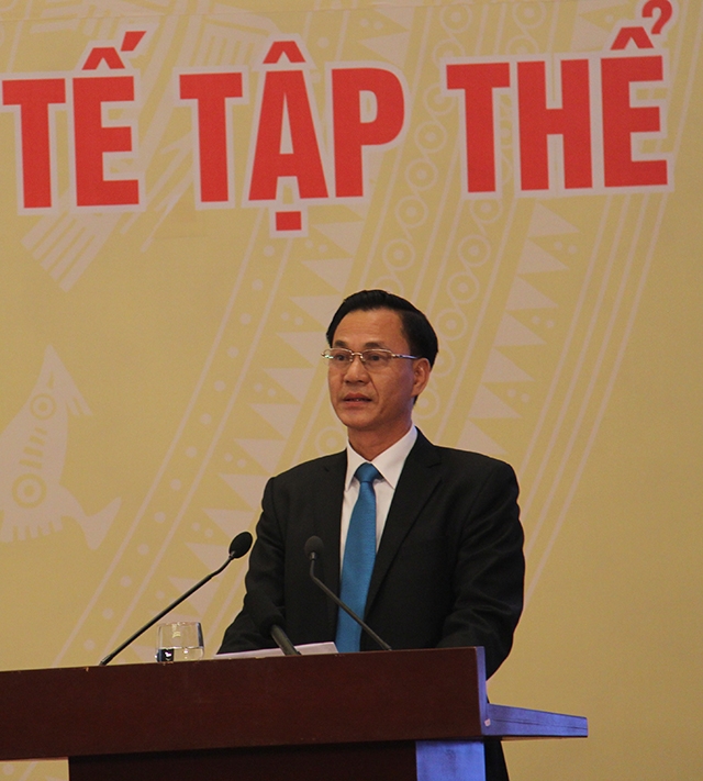 Phó chủ tịch Liên minh HTX Việt Nam Nguyễn Mạnh Cường phát biểu tại hội nghị