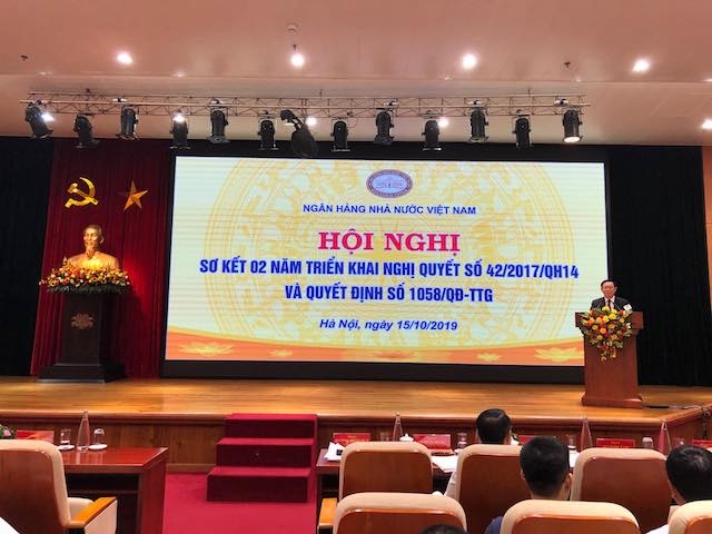 Phó Thủ tướng Vương Đình Huệ phát biểu chỉ đạo tại Hội nghị sơ kết 2 năm triển khai Nghị quyết số 42 và Quyết định số 1058 về xử lý nợ xấu