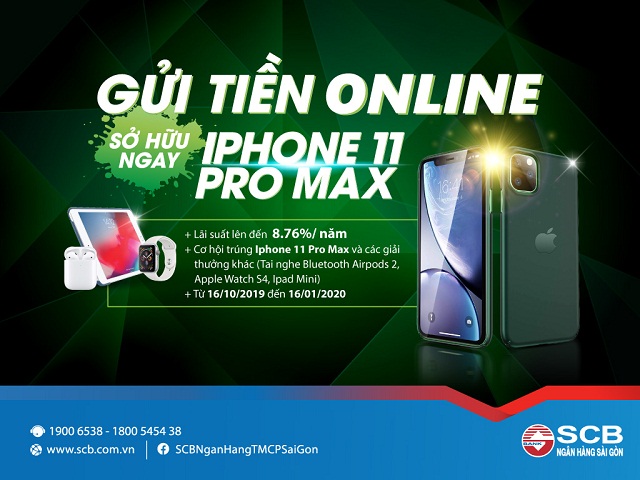 “Gửi tiền online – Sở hữu ngay Iphone 11 Pro Max”