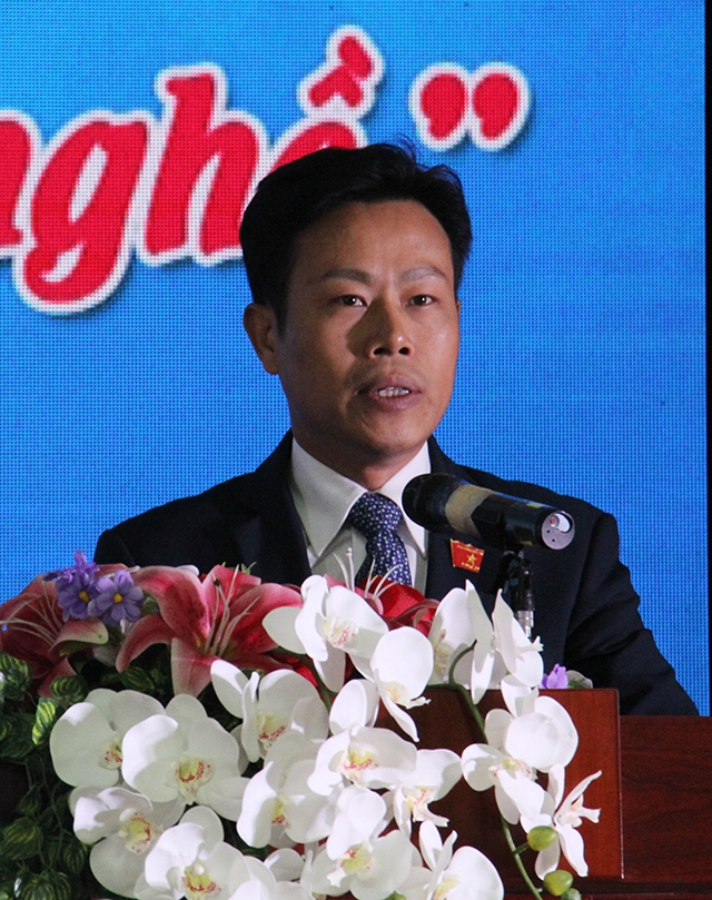 Thứ trưởng Bộ Lao động Thương binh và Xã hội Lê Quân phát biểu tại Lễ phát động cuộc thi