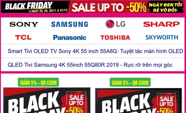 Nhiều khuyến mãi khủng được đưa ra trong dịp Black Friday