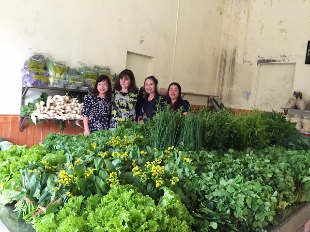 Nhà sơ chế rau của HTX