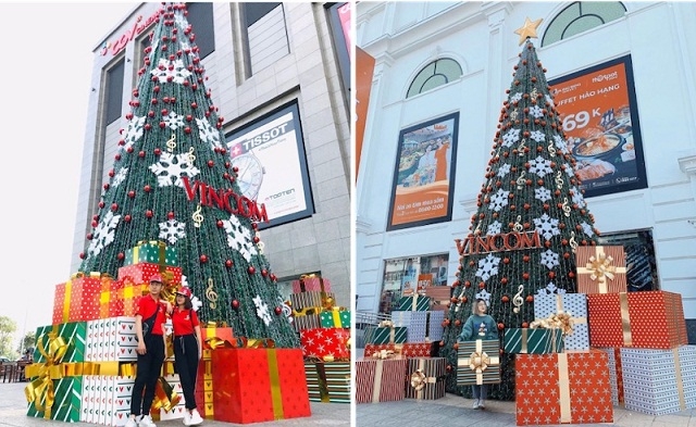 Khách hàng nô nức chia sẻ hình ảnh trên Instagram check in cùng cây thông Noel tại các TTTM Vincom trên khắp 40 tỉnh thành trên cả nước (Nguồn: ng.cc2k, _niheo)