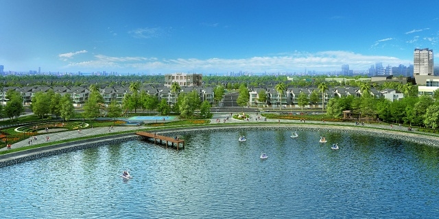 An Vượng Villa nằm ngay cạnh Công viên Thiên Văn học rộng 12ha với tâm là hồ Bách Hợp thủy rộng 6ha