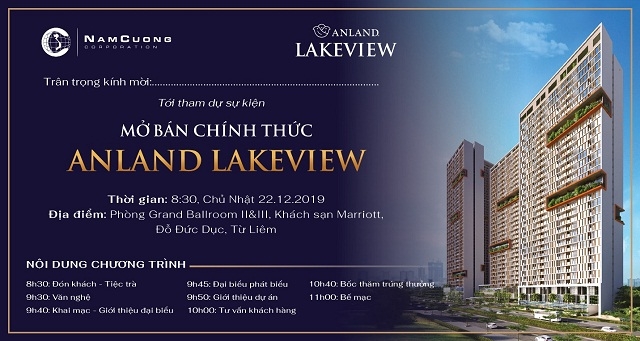 Sự kiện Lễ Mở bán chính thức dự án Anland Lakeview diễn ra vào ngày 22.12.2019