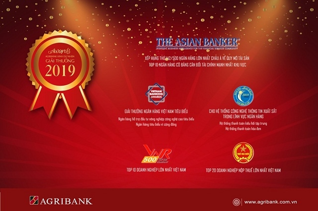 Agribank đạt nhiều giải thưởng uy tín trong năm 2019.