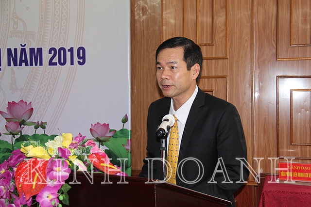 Chủ tịch Liên minh HTX Hà Nam Đỗ Xuân Trường phát biểu tại hội nghị