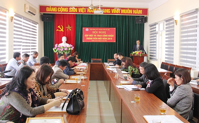 Toàn cảnh hội nghị công nhận thành viên mới của Liên minh HTX Hà Nội