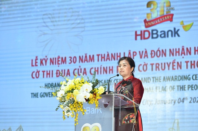 Bà Lê Thị Băng Tâm - Chủ tịch HĐQT HDBank phát biểu