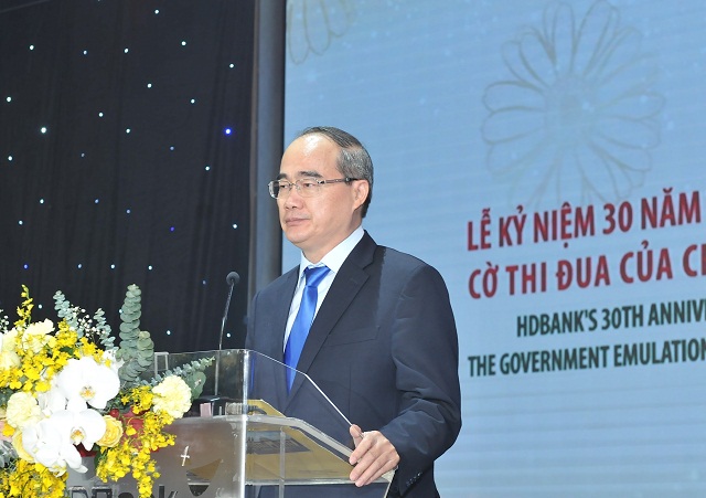 Bí thư Thành ủy Nguyễn Thiện Nhân phát biểu chúc mừng