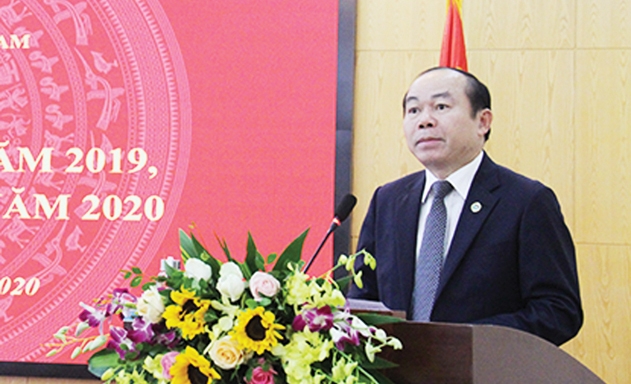 Chủ tịch Liên minh HTX Việt Nam Nguyễn Ngọc Bảo phát biểu khai mạc hội nghị