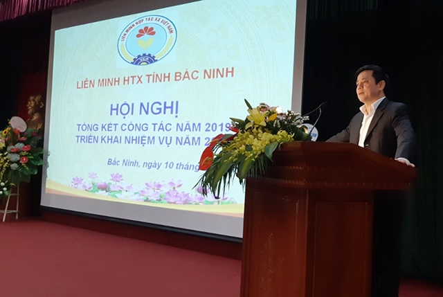 Phó Chủ tịch Liên minh HTX Việt Nam Nguyễn Văn Thịnh phát biểu tại hội nghị