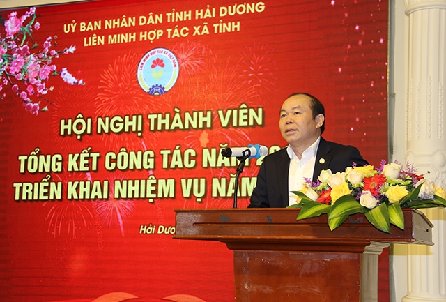 Chủ tịch Nguyễn Ngọc Bảo phát biểu tại hội nghị