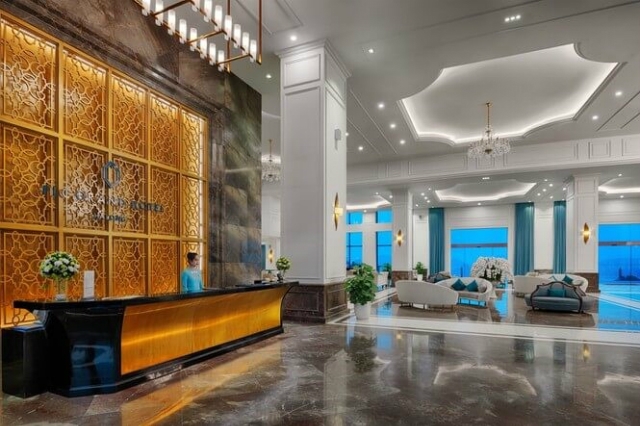 Đại sảnh tòa nhà, khách sạn là ấn tượng đầu tiên với du khách.