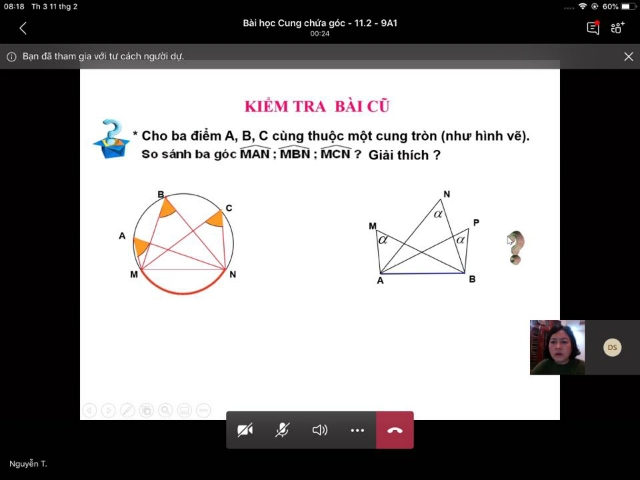 Phần mềm học trực tuyến của một trường THCS ở Hà Nội
