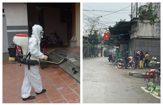 Phun khử trùng, tiêu độc tại các hộ có nguy cơ lây nhiễm Covid-19