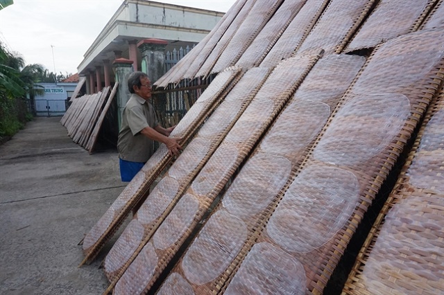 Sản phẩm liếp tre của HTX Hoàng Phương đang phục vụ rất nhiều làng nghề bánh tráng