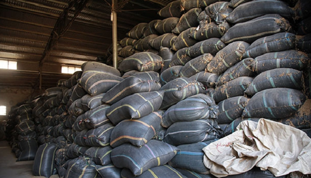 Lượng trấu tồn đọng trong nhà kho của HTX được giải quyết nhờ công nghệ mới