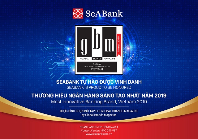 SeABank nhận giải “Thương hiệu ngân hàng sáng tạo nhất năm 2019”