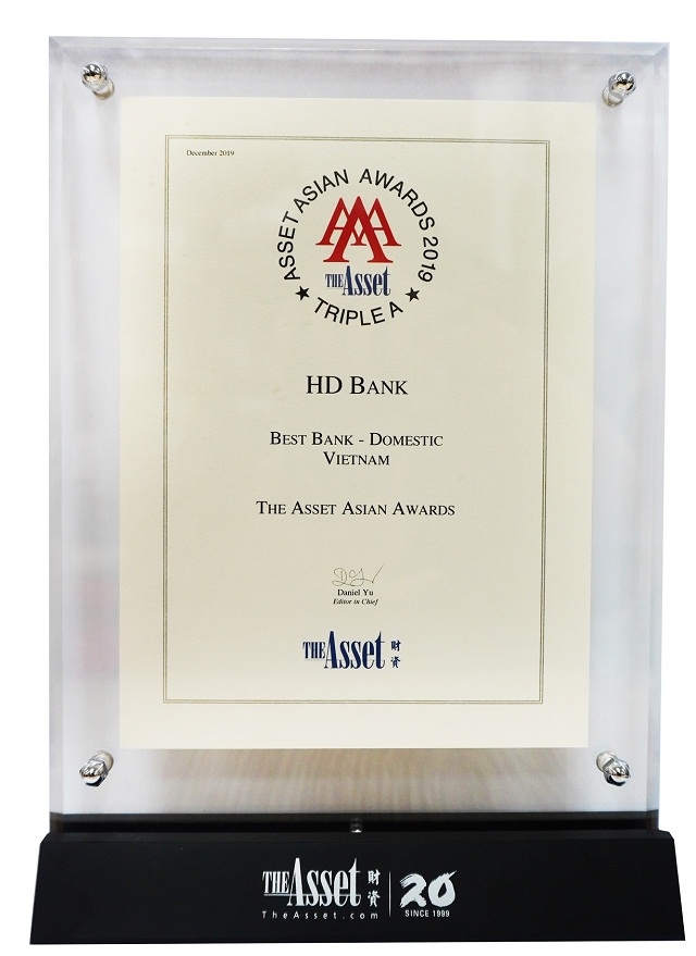 HDBank đạt giải “Ngân hàng Nội địa tốt nhất Việt Nam”