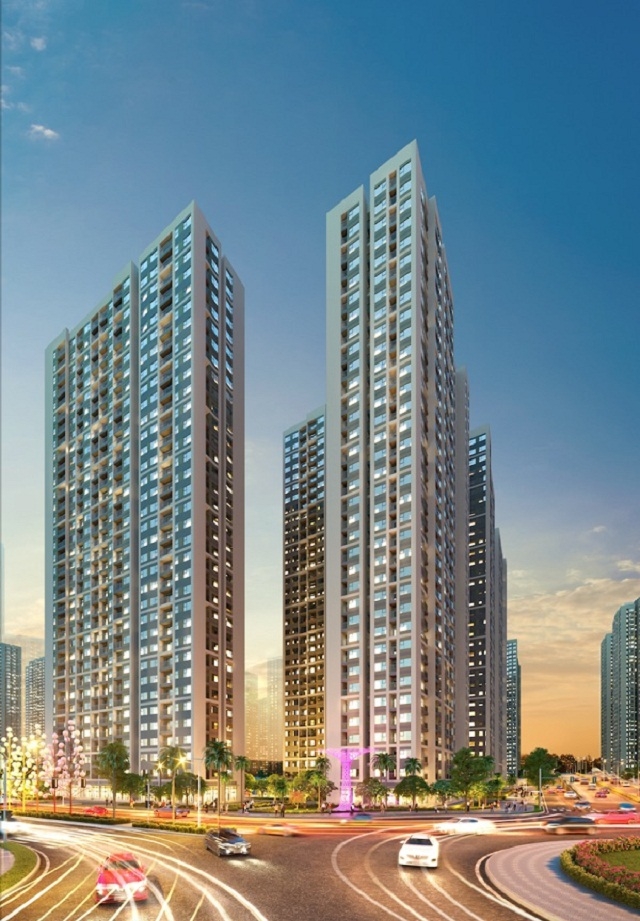 Phân khu Sapphire Parkville toạ lạc tại giao lộ vàng 3 tuyến đường nội khu sầm uất của Vinhomes Smart City